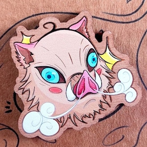Inosuke Hashibira Wooden Pin - Demon Slayer Kimetsu no Yaiba - by Colchetos