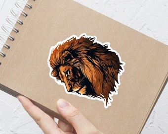 Lion face stickers, vinyl stickers, notebook stickers, water bottle stickers