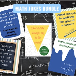 Math Jokes Bundle  (set of 5 digital designs)