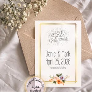 El amor es oro. ¡Reserva la fecha! (Incluye los 4 diseños) (DESCARGA INSTANTÁNEA)