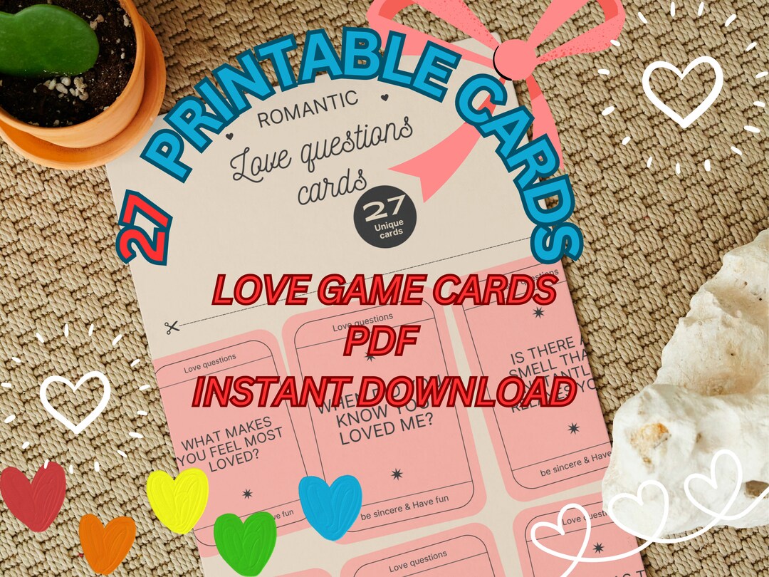 MOST ROMANTIC Love Cards Game Printable Game for Party or - Etsy