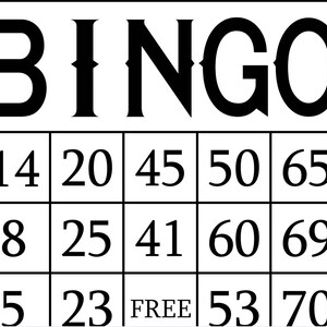 1200 Printable Bingo Cards, 1 per Page, Minimalist PDF Format for All ...