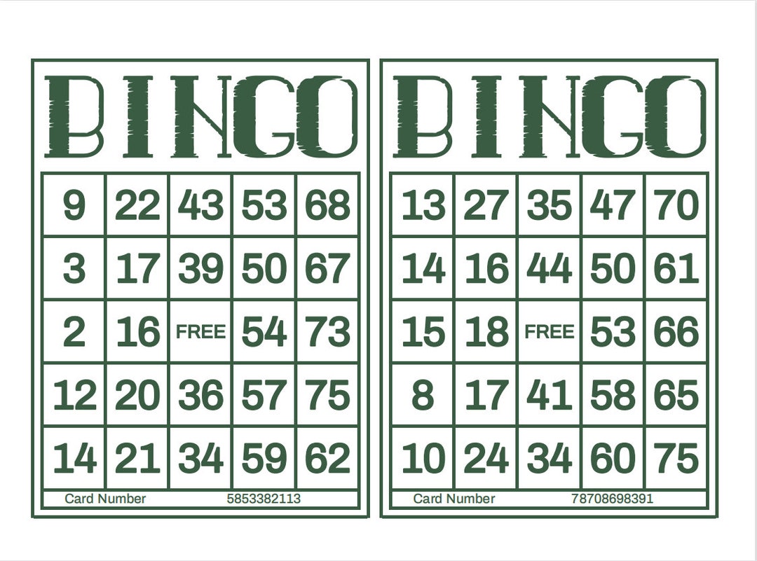 1200 Printable Bingo Cards 2 per Page Large Activities for - Etsy