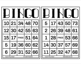 1200 Printable Bingo Cards, 2 per page, Large, Activities for Seniors, Kids, Holidays, Parties Games for Adults, Zoom Bingo Cards, 1-75 Ball