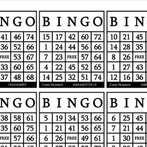 3600 Printable Bingo Cards, 6 per Page, Large, Activities for Seniors ...