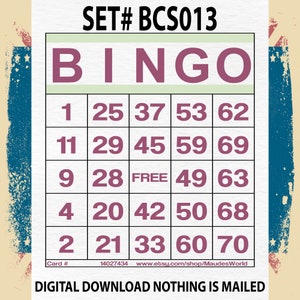 1200 Cards + 100 Cards Free Printable Bingo, 1 per Page, Large ...