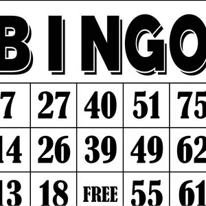 1200 Printable Bingo Cards, 1 per Page, Party Favors Supplies for All ...