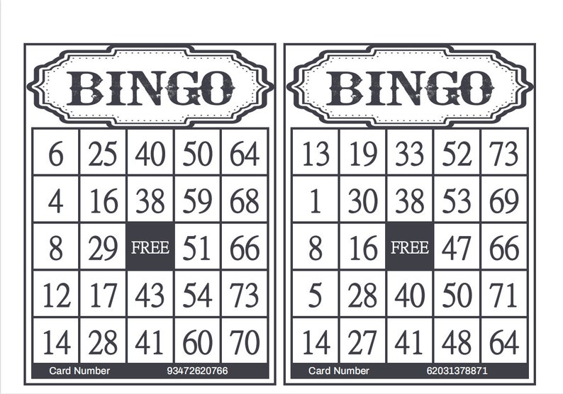 75 Balls Classic Bingo Card Printable Instant Download 1200 Cards per ...