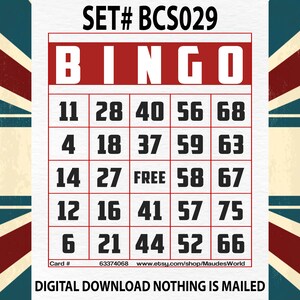1200 Cards 100 Cards Free Printable Bingo, 1 per Page, Large ...