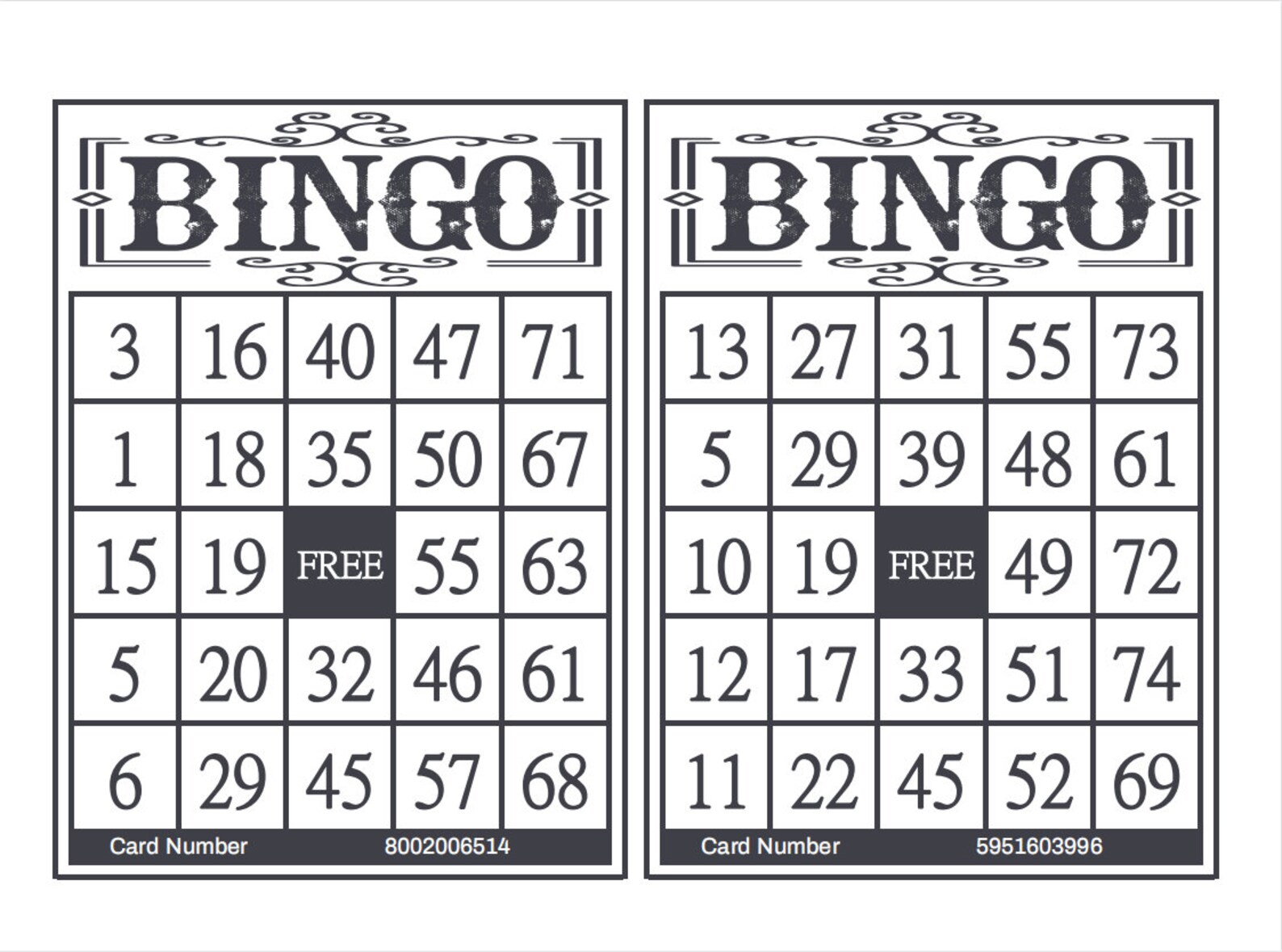 75 Balls Classic Bingo Cards Printable Instant Download 1200 Cards 2 ...