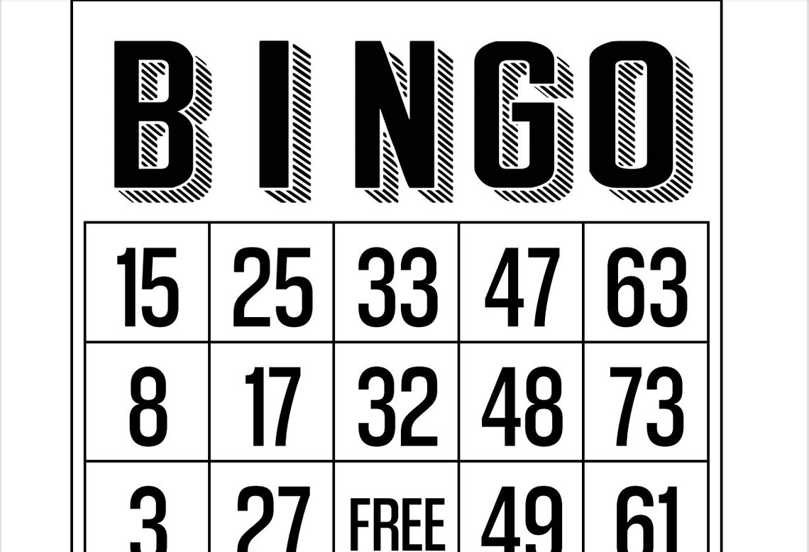 1200 Printable Bingo Cards, 1 per Page, Party Favors Supplies for All