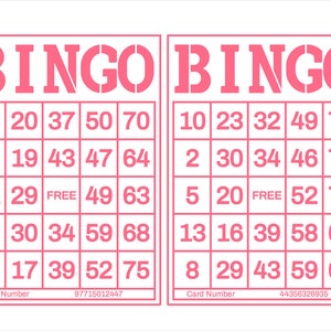 1200 Printable Bingo Cards, 2 per page, Large, Activities for Seniors, Kids, Holidays, Parties Games for Adults, Zoom Bingo Cards, 1-75 Ball