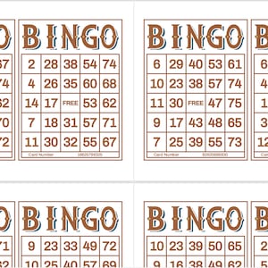 1200 Printable Bingo Cards, 2 per Page, Large, Activities for Seniors ...