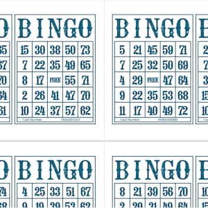 1200 Printable Bingo Cards, 2 per Page, Large, Activities for Seniors ...