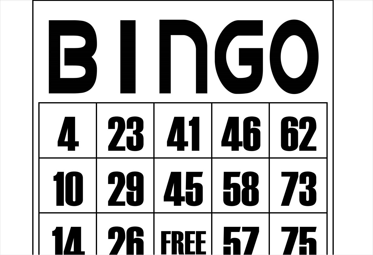 1200 Printable Bingo Cards, 1 per Page, Minimalist PDF Format for All ...