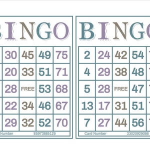 1200 tarjetas de bingo imprimibles, 2 por página, grande, juego de bingo de cumpleaños, impresión de descarga instantánea, bingo de fiesta de cumpleaños