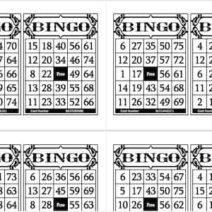 75 Balls Classic Bingo Cards Printable Instant Download 1200 Cards per ...