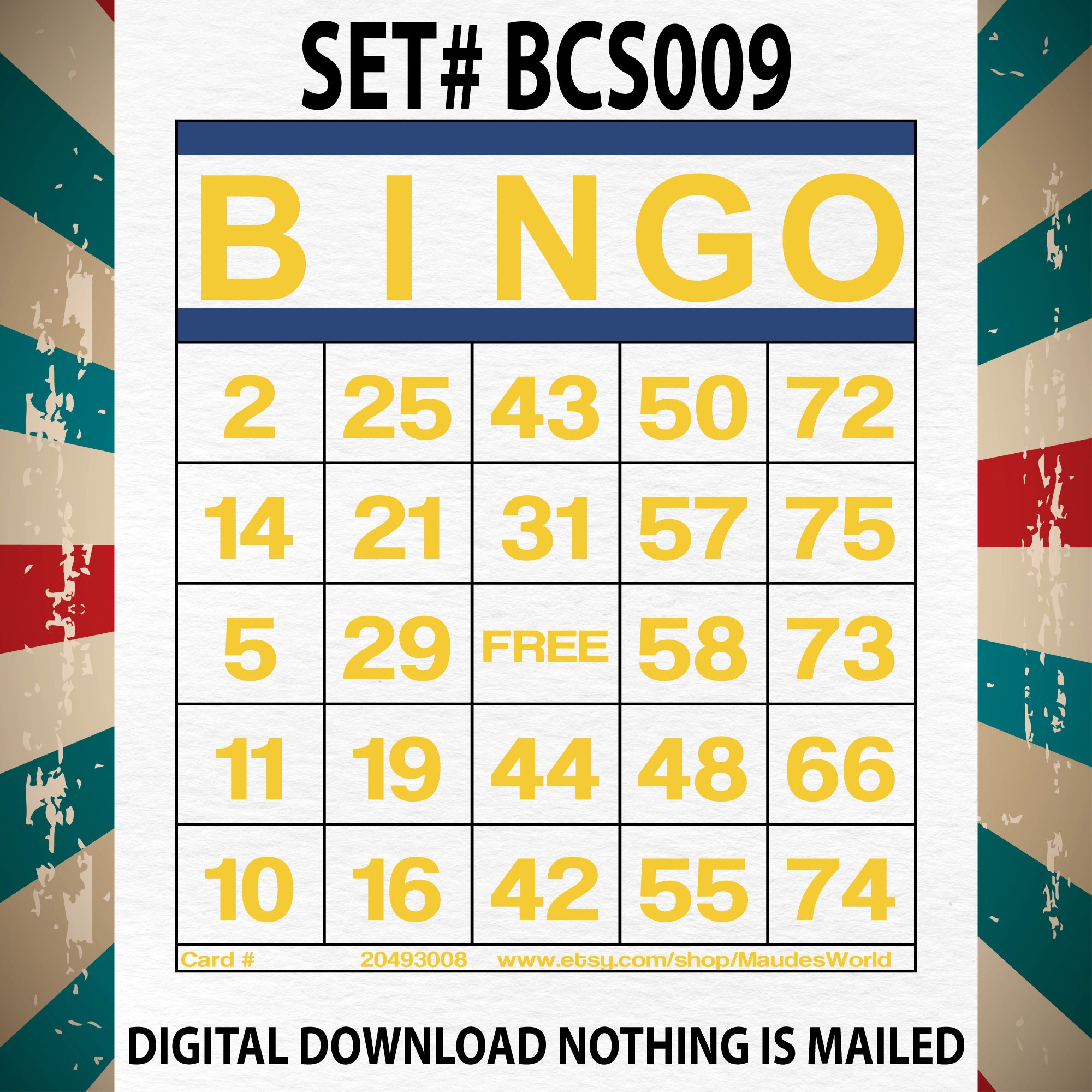 1200 Cards 100 Cards Free Printable Bingo 1 per Page - Etsy