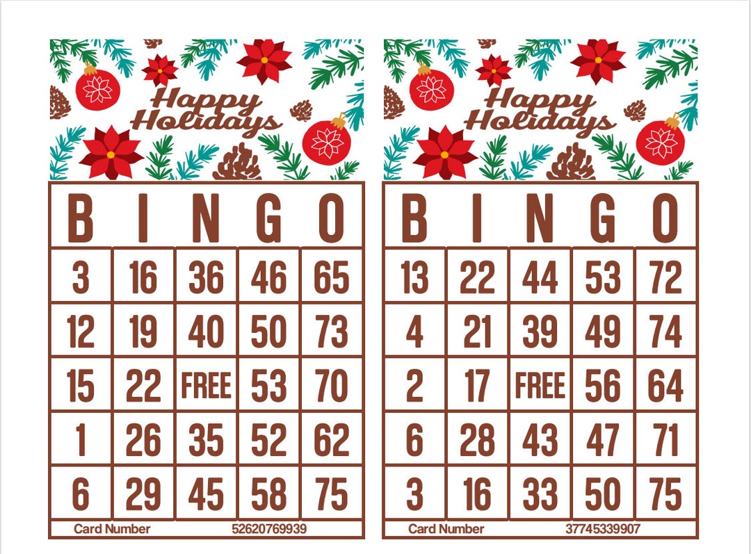 1200 Printable Bingo Cards, 2 per Page, Large, Christmas Bingo Game, Holidays Design, Instant Download Print PDF Bingo, - Etsy 1200-printable-bingo-cards-2-per-page-large-christmas-bingo-game-holidays-design-instant-download-print-pdf-bingo-etsy