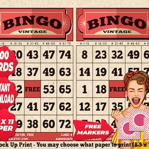 1200 cartelle Bingo Arancione Tema Vintage PDF Stampabile istantaneamente Fun Party da 1 a 75 palline Gioco classico BC020
