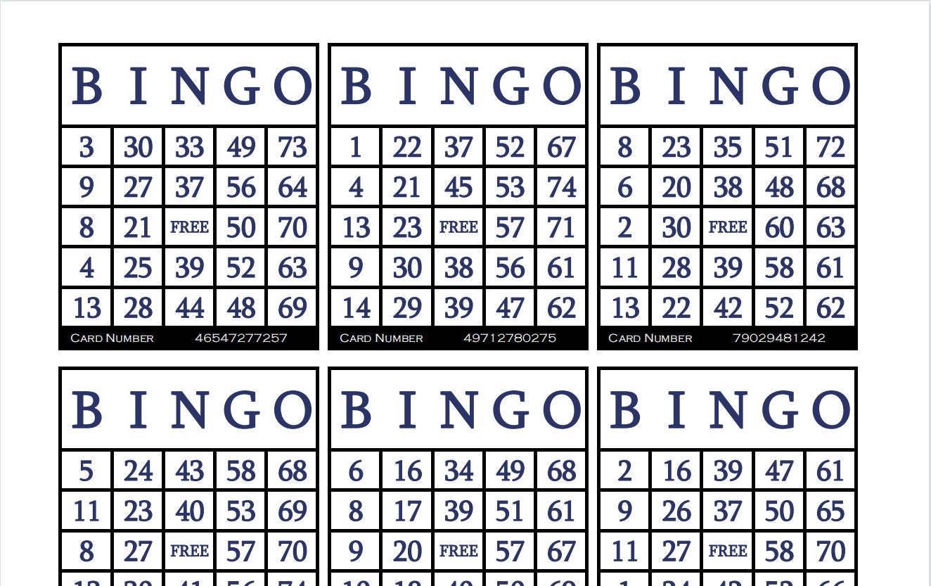 3600 Printable Bingo Cards 6 Per Page Large Activities For Seniors 