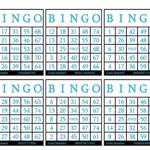3600 afdrukbare bingokaarten, 6 per pagina, groot, activiteiten voor senioren, kinderen, vakanties, feestspellen voor volwassenen, zoombingokaarten, 1-75 bal