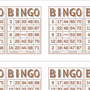 1200 Printable Bingo Cards, 2 per Page, Large, Activities for Seniors ...