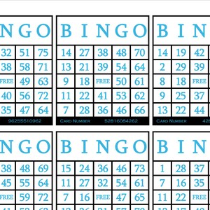 3600 Printable Bingo Cards, 6 per Page, Large, Activities for Seniors ...