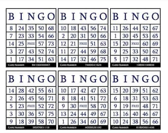 3600 Printable Bingo Cards, 6 per page, Large, Activities for Seniors, Kids, Holidays, Parties Games for Adults, Zoom Bingo Cards, 1-75 Ball