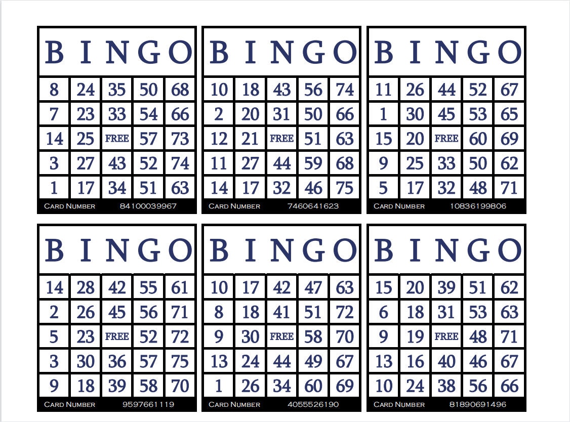 3600 Printable Bingo Cards 6 Per Page Large Activities For Seniors Kids Holidays Parties