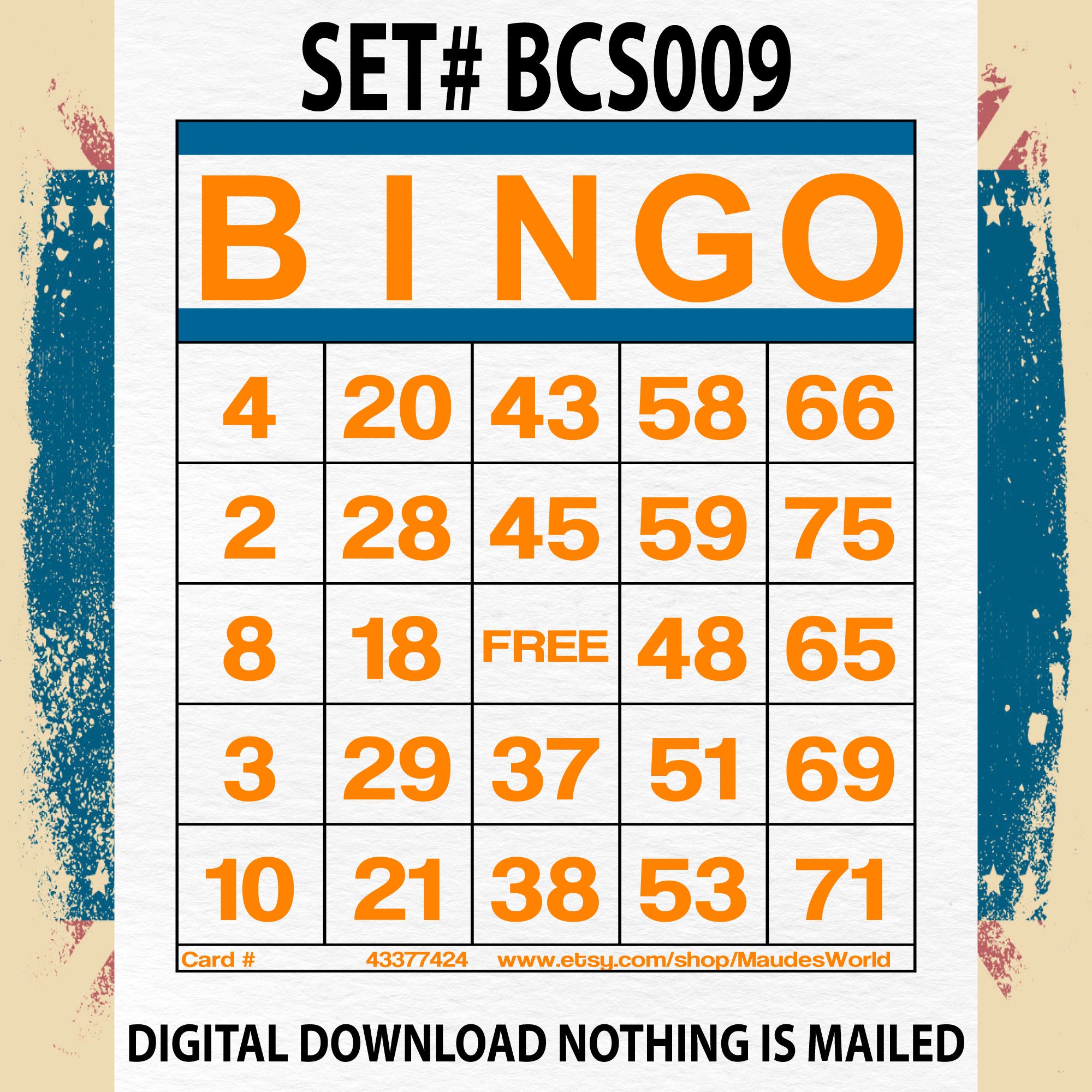 1200 Cards + 100 Cards Free Printable Bingo, 1 per Page, Large ...
