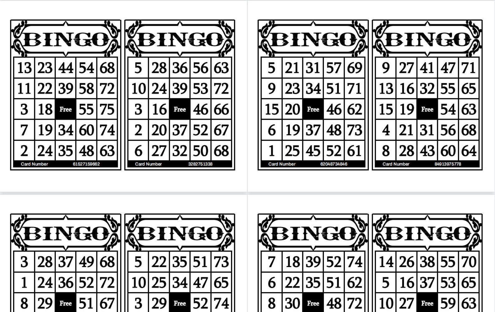 75 Balls Classic Bingo Cards Printable Instant Download 1200 Cards per ...