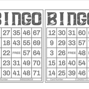 1200 Printable Bingo Cards, 2 per page, Large, Activities for Seniors, Kids, Holidays, Parties Games for Adults, Zoom Bingo Cards, 1-75 Ball