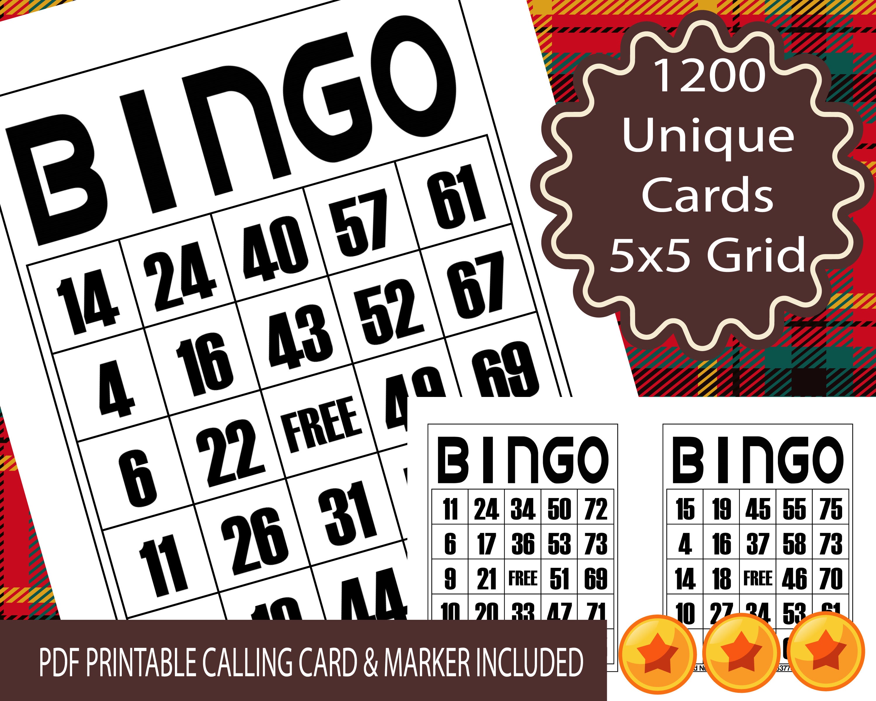 750 Bingo Sheets With 3000 Cards - Disposable Paper Bingo Games For Large Groups