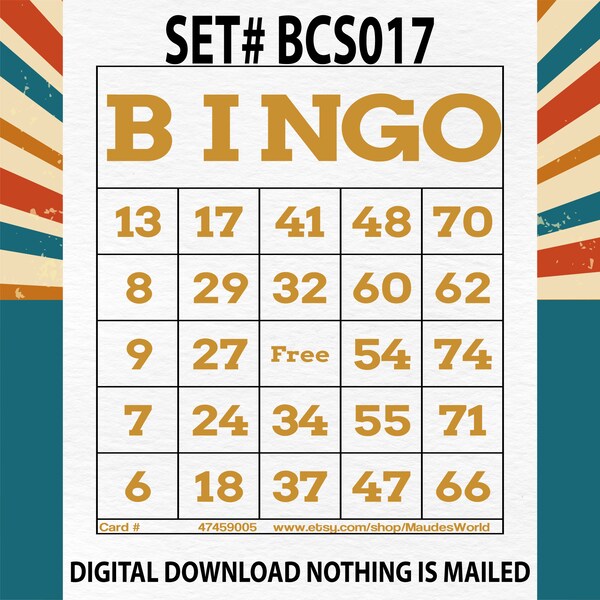 Free Large Printable Bingo Cards - Etsy