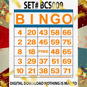 1200 kaarten + 100 kaarten gratis afdrukbare bingo, 1 per pagina, groot, activiteiten voor senioren, kinderen, vakanties, feestspellen voor volwassenen BCS010
