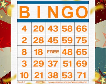 1200 Cards + 100 Cards Free Printable Bingo, 1 per page, Large, Activities for Seniors, Kids, Holidays, Parties Games for Adults BCS010