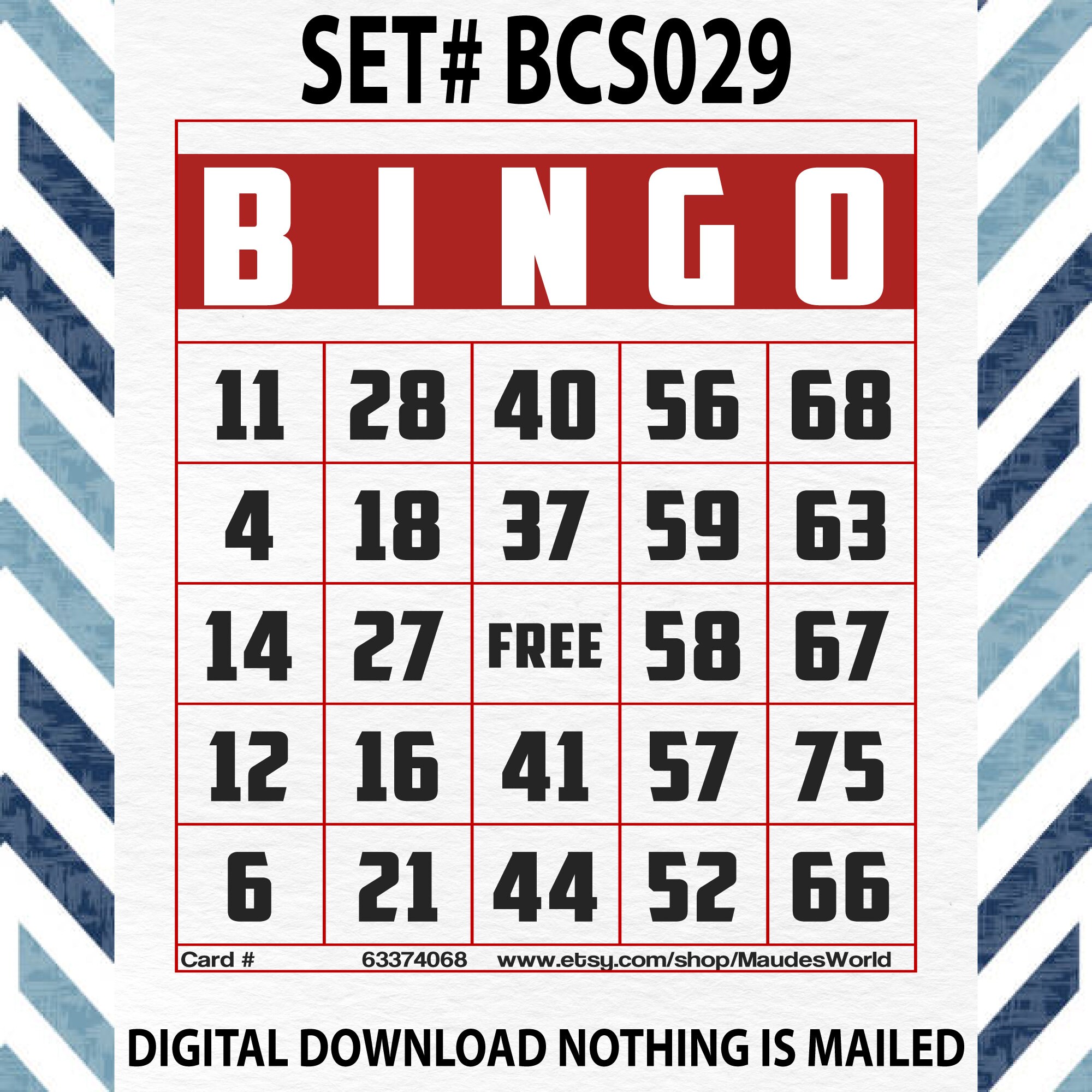 1200 Cards 100 Cards Free Printable Bingo, 1 per Page, Large ...