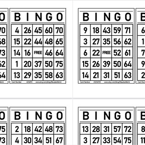 1200 Printable Bingo Cards, 2 per Page, Large, Activities for Holidays ...