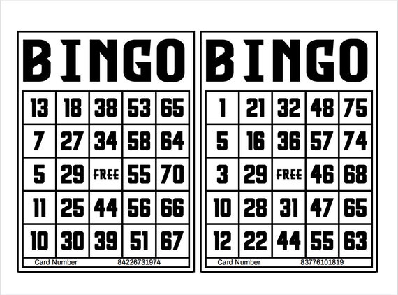 Tarjetas de bingo con descuento