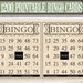 Classic Game Bingo Cards Printable Instant Download 1200 Cards 2 per ...