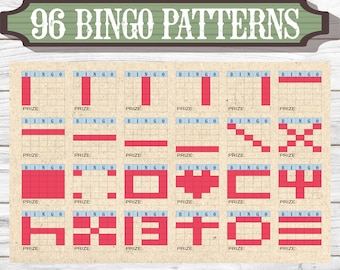 96 Bingo Patterns 24 Per Page Printable Instant Download