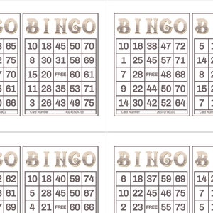 1200 Printable Bingo Cards, 2 per Page, Large, Classic Bingo Game ...
