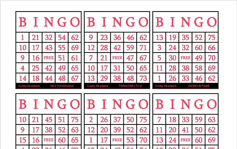 3600 Printable Bingo Cards 6 per - Il 794xN.4539359626 O119 