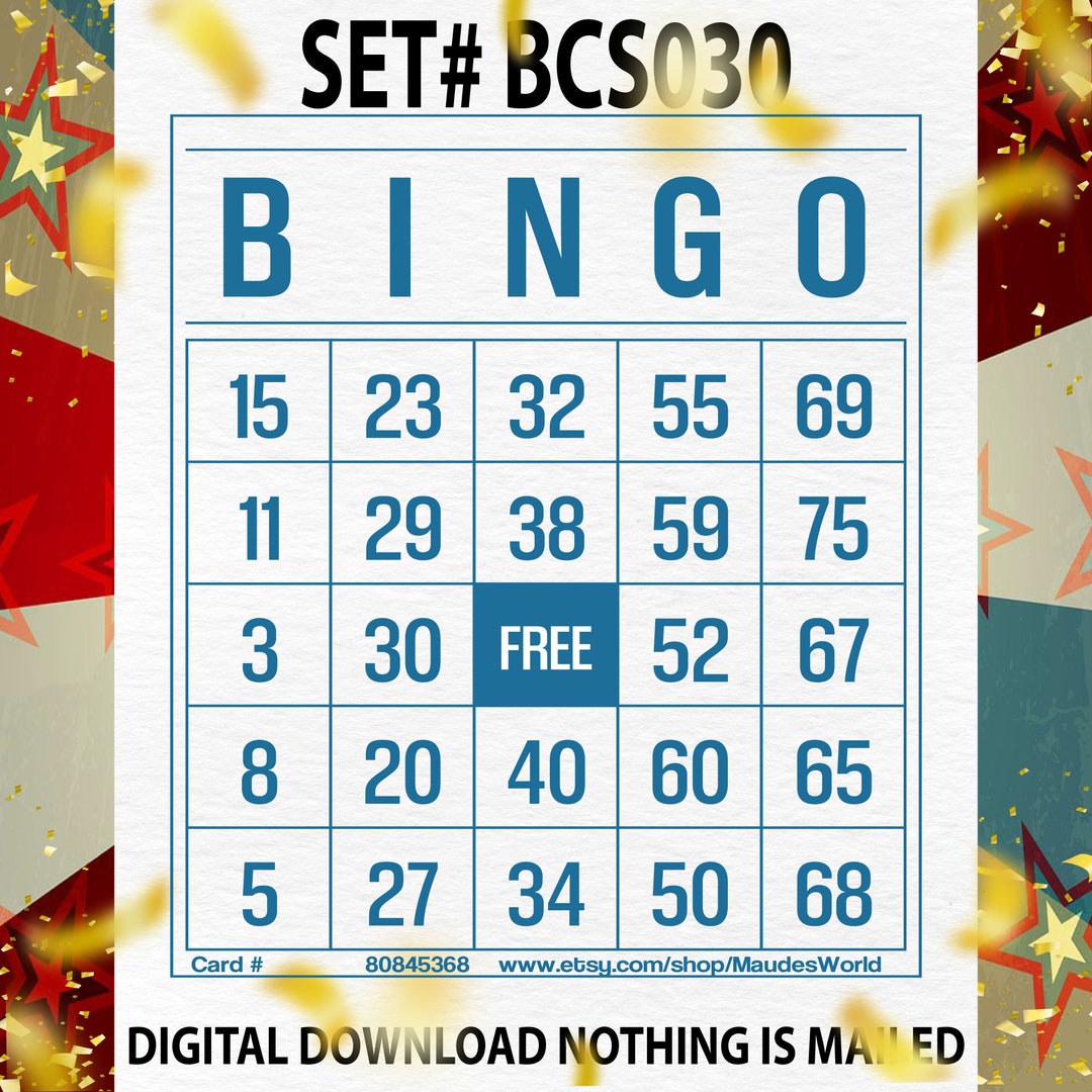 1200 Cards + 100 Cards Free Printable Bingo, 1 per Page, Large ...