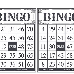 75 Balls Classic Bingo Card Printable Instant Download 1200 Cards per ...