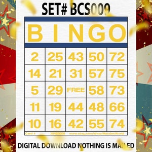 1200 kaarten + 100 kaarten gratis afdrukbare bingo, 1 per pagina, groot, activiteiten voor senioren, kinderen, vakanties, feestspellen voor volwassenen BCS009