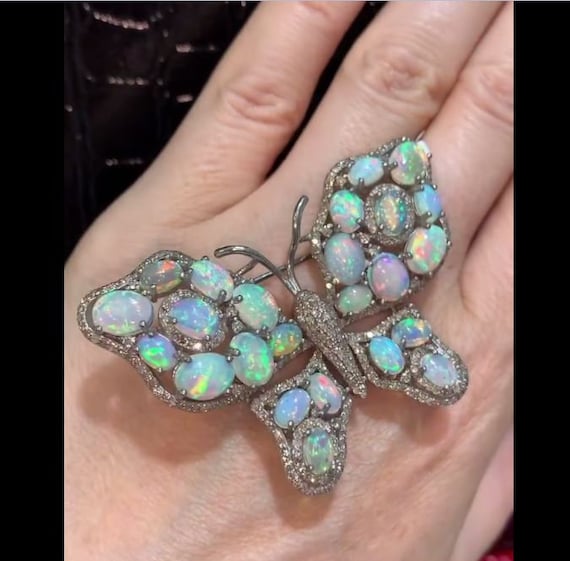 オパール蝶デザインブローチ 【公式通販】