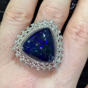 Radiant Fire Opal Gemstone Ring with Pave Diamonds - 925 Sterling Silver, Handcrafted, Perfect for Everyday Elegance or as a Romantic Gift