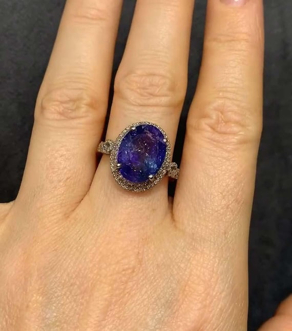 thumbnail image 2 of Tanzanite Ring 925 Sterling Silver Handmade Valentine Jewelry EM-109 2 of 6